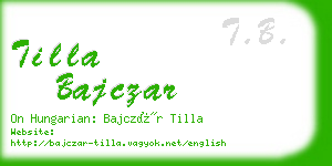 tilla bajczar business card